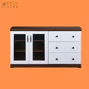 Lemari Hias Rendah 3 Laci Walnut 3