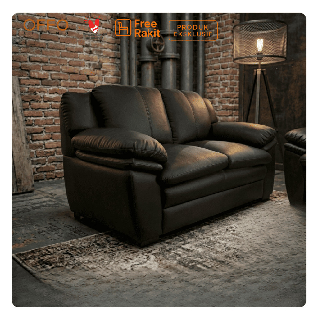 Sofa Goro 1 Dudukan Kulit Sintetis Hitam 4