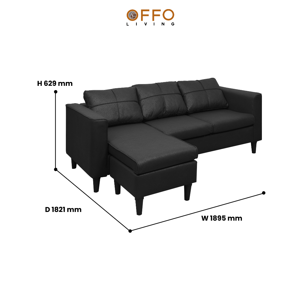 Sofa L Foshan Hitam 5