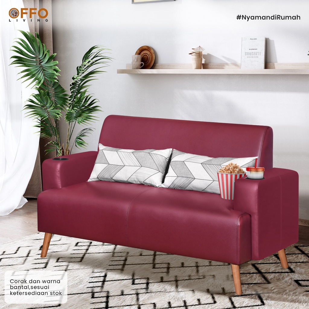 Sofa Louise 2 Dudukan Cokelat 3