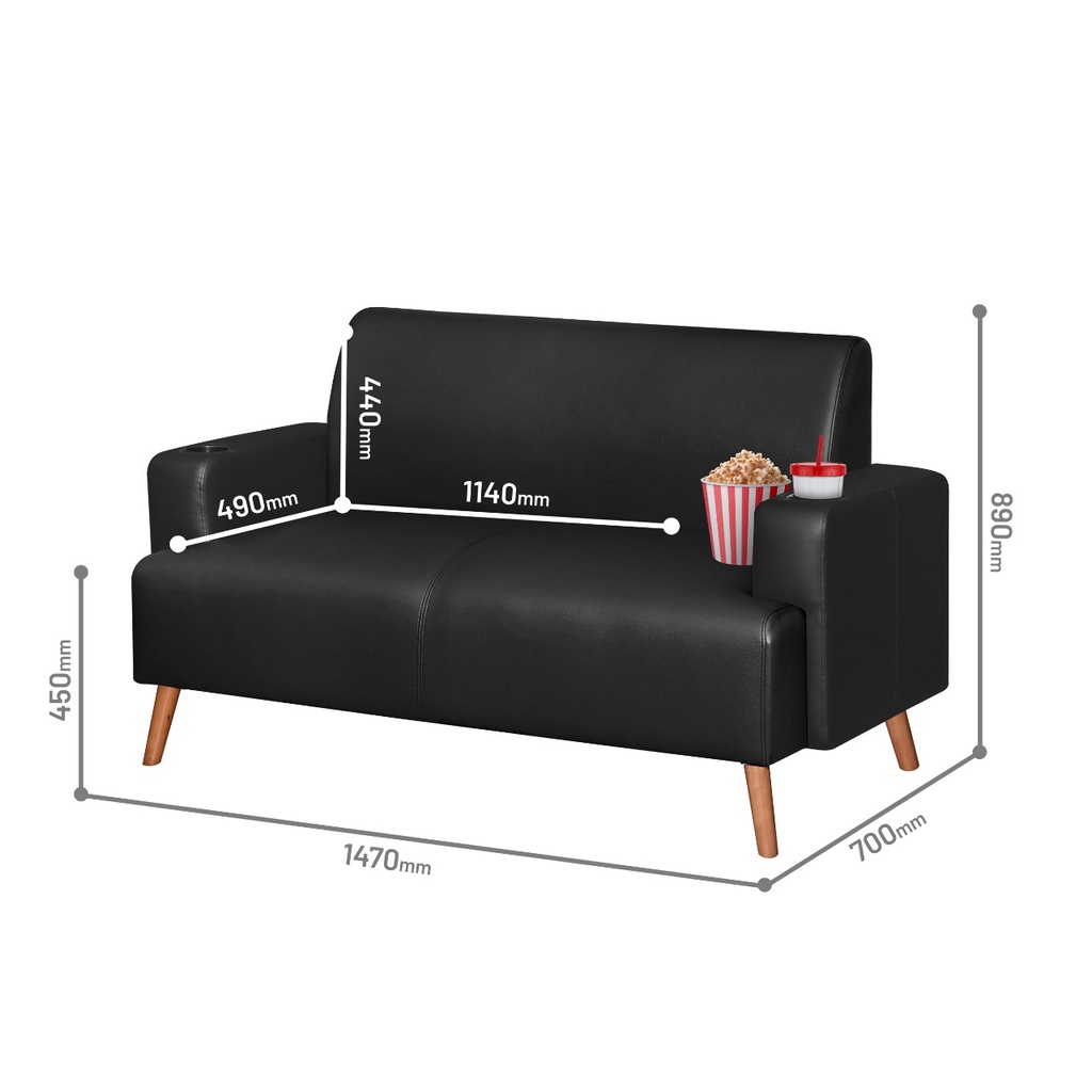 Sofa Louise 2 Dudukan Cokelat 4
