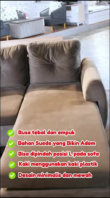 Sofa L Valerie Cokelat 2