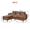 Sofa L Valerie Cokelat 5