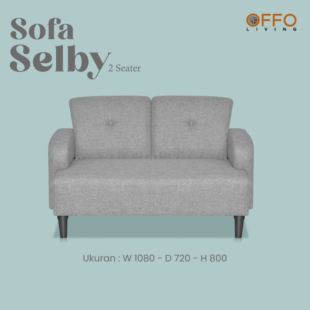 Sofa Selby 2 Dudukan Abu-Abu 4