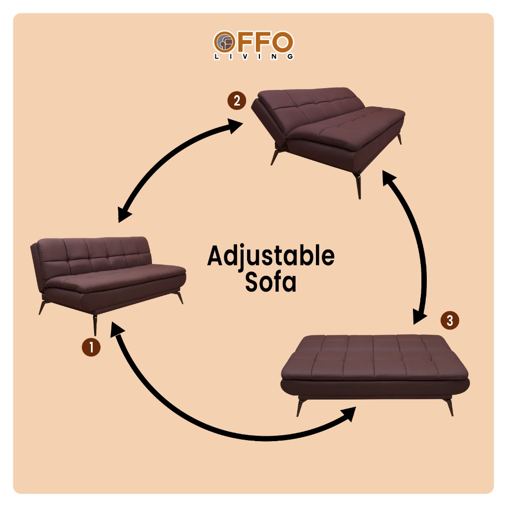 Sofa Bed Luxe Cokelat Tua 4