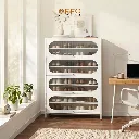Lemari Sepatu Besi Japandi Estetik 4 Slot