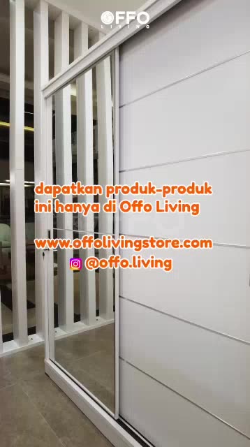 Lemari Pakaian Sliding Milano 2 Pintu Brown Teak