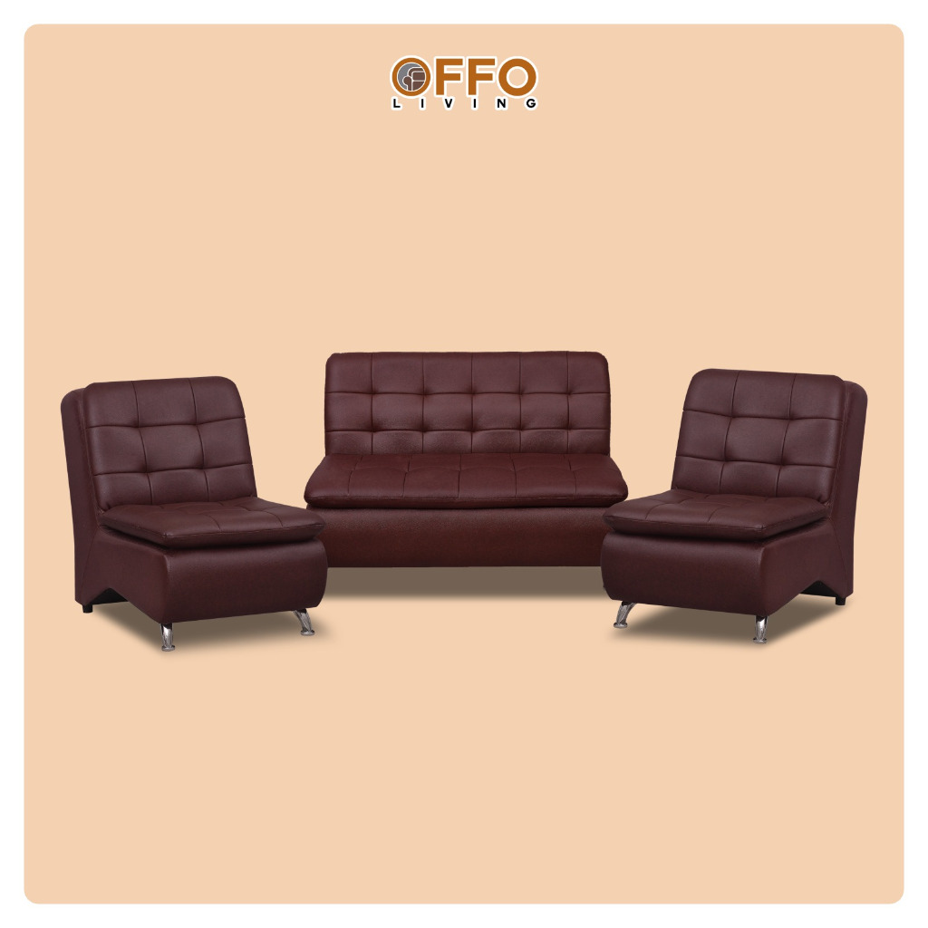 Set Sofa Marvel 2-1-1 Cokelat Tua