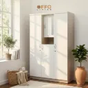 Lemari Pakaian 3 Pintu Grey Fabric