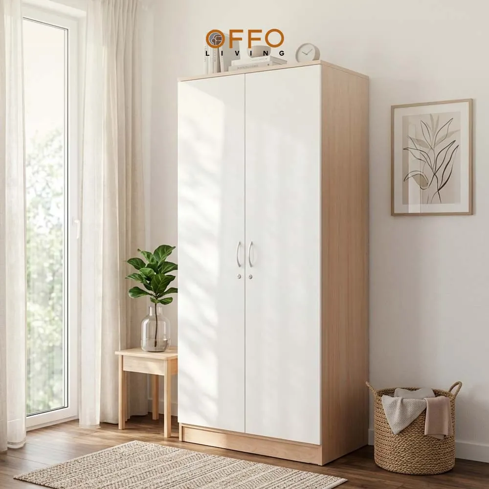 Lemari Pakaian Minimalis 2 Pintu Natural