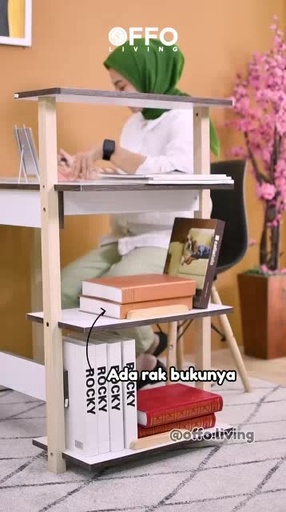 Meja Tulis Aiko dengan Rak Buku