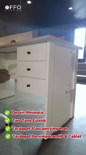 Meja Kerja 1207 dengan 3 Laci