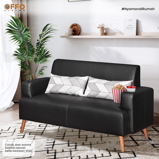 Sofa Louise 2 Dudukan Hitam