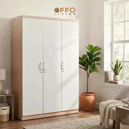 Lemari Pakaian Minimalis 3 Pintu Natural