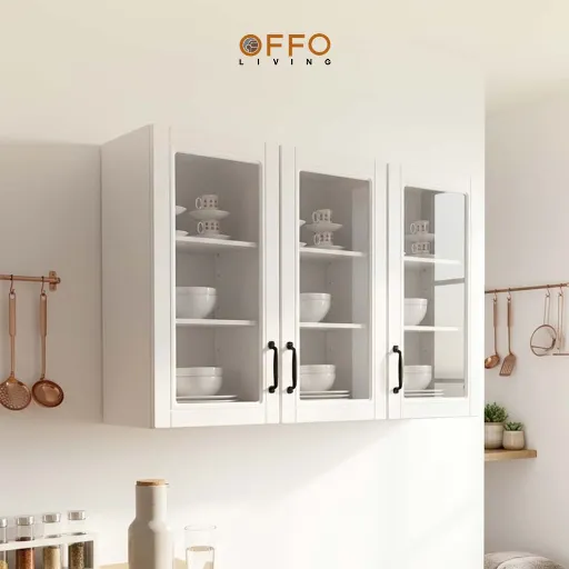 Kitchen Set Atas Mutiara 3 Pintu Kaca Minimalis