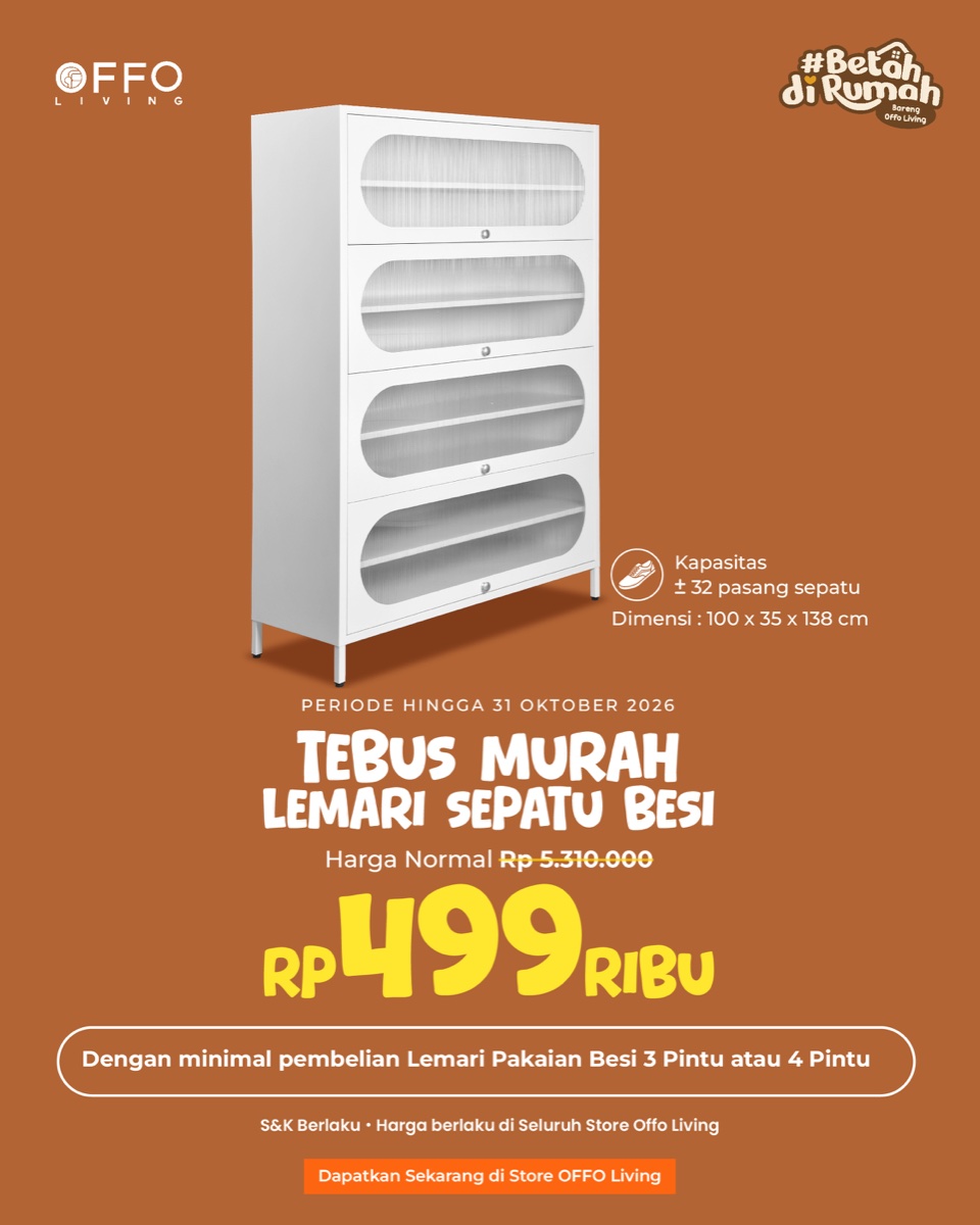 Tebus Murah Lemari Sepatu Besi