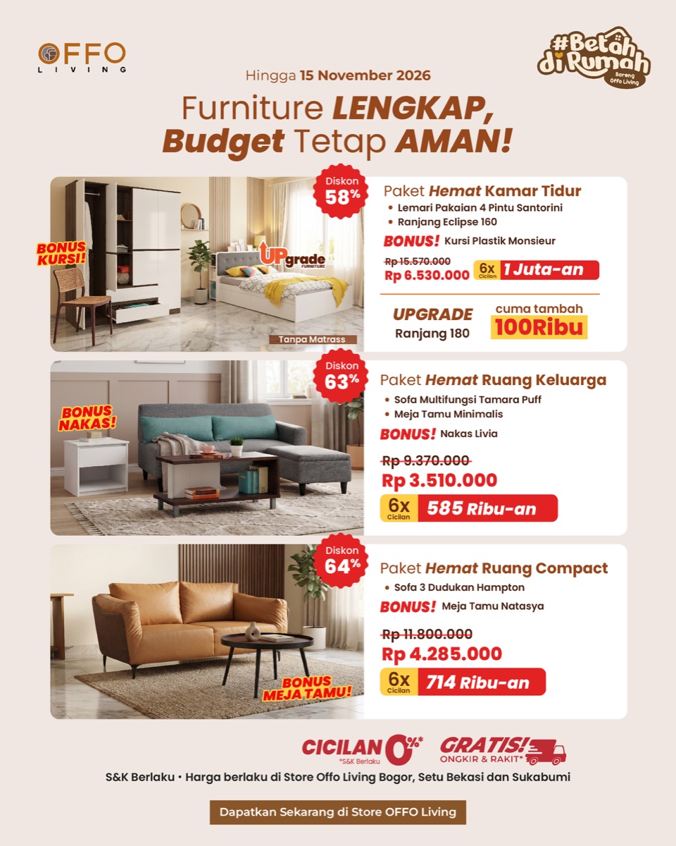 Paket Hemat Kamar Tidur, Ruang Keluarga, Ruang Compact